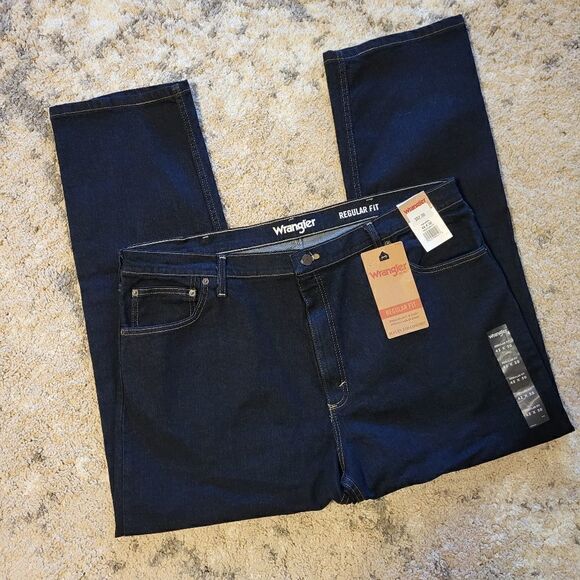 NWT Wrangler mens Big & Tall regular fit extremely darkwash jeans - Picture 1 of 10
